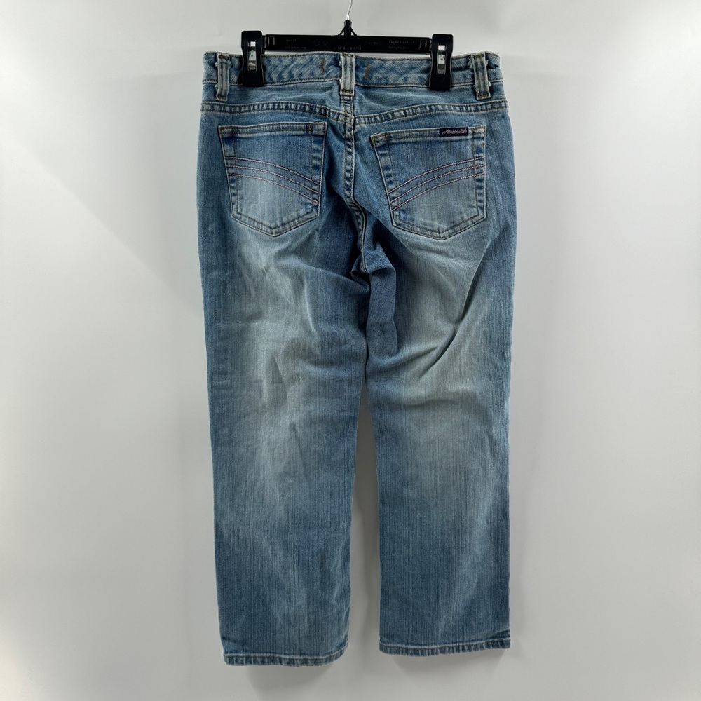 Aeropostale Vintage Y2K Low Rise Straight Leg Jeans Pink Detail Size 1/2 - Picture 5 of 8